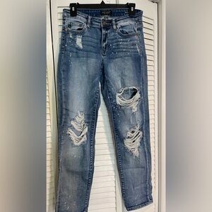 JUDY BLUE DISTRESSED BOYFRIEND FIT JEANS SIZE 5